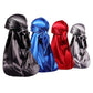 4PCS Silky Satin Durags with Extra Long Tails Pirate Wave Caps for Men Women