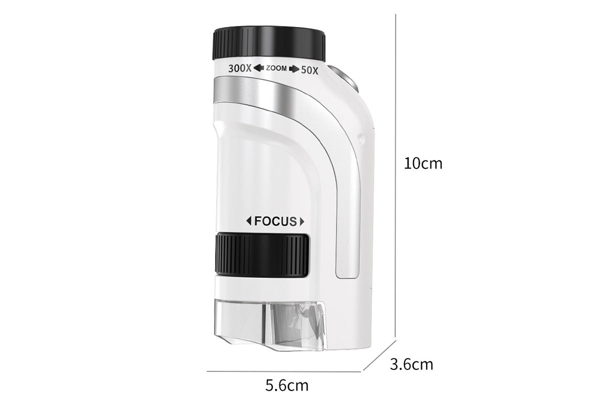 50X-300X Handheld Microscope with LED Lights Portable Pocket Zoom