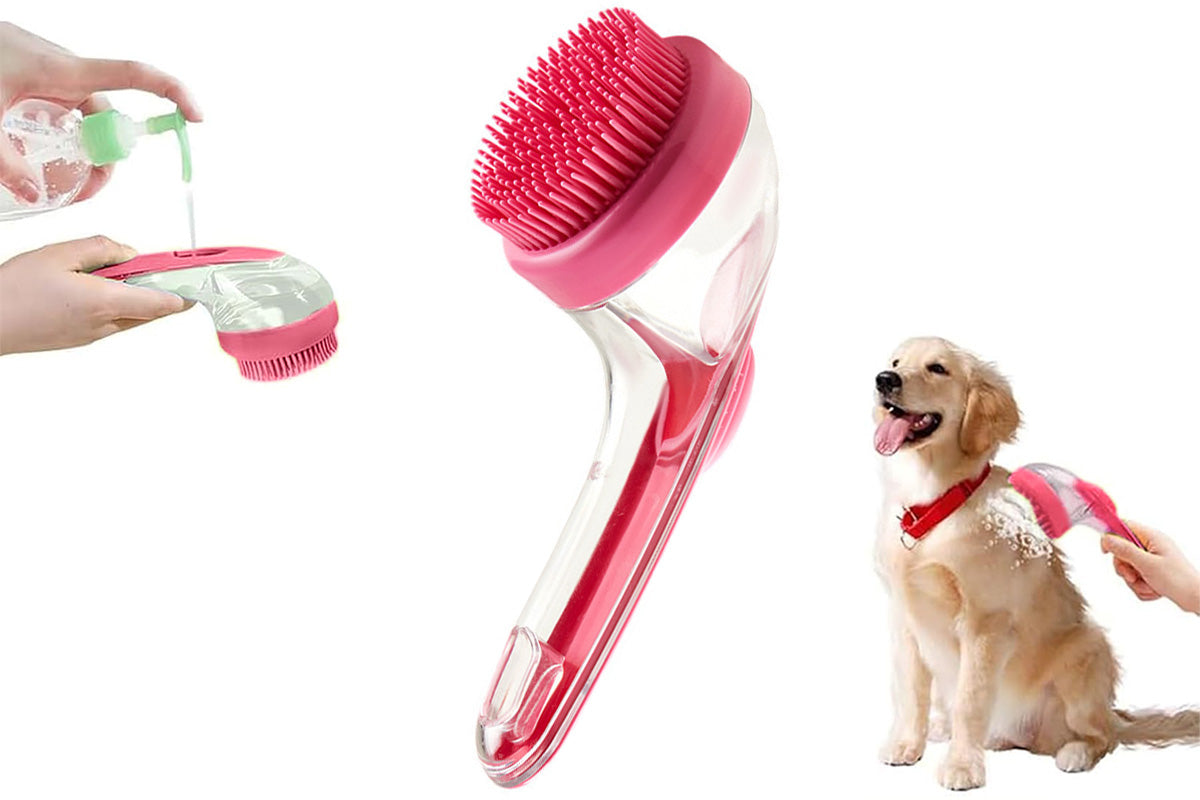 2 In 1 Dog Bath Brush With Built In Shampoo Dispenser Dog Shampoo Brush Bubble Maker