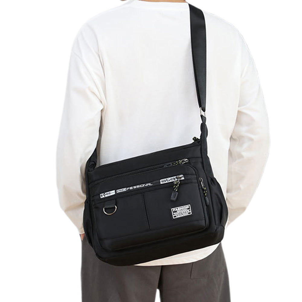 Multi-Pocket Men's Crossbody Shoulder Bag for Outdoor Travel and Commuting