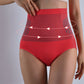 High Waist Shapewear Panty Seamless Postpartum Underwear-Red
