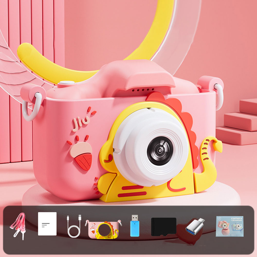 Dinosaur Kids Camera With 64GB SD Card Selfie Camera Digital Camera For Kids