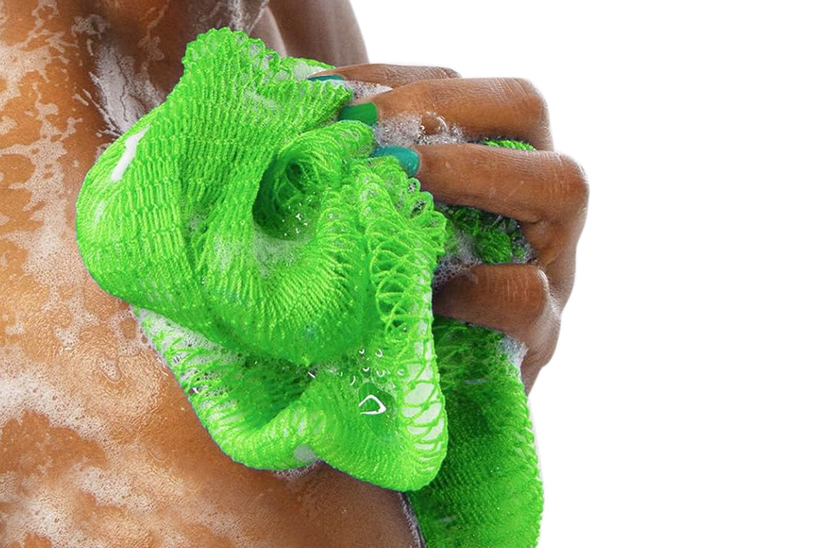 2PCS African Net Sponge Body Scrubber for Exfoliating and Bathing