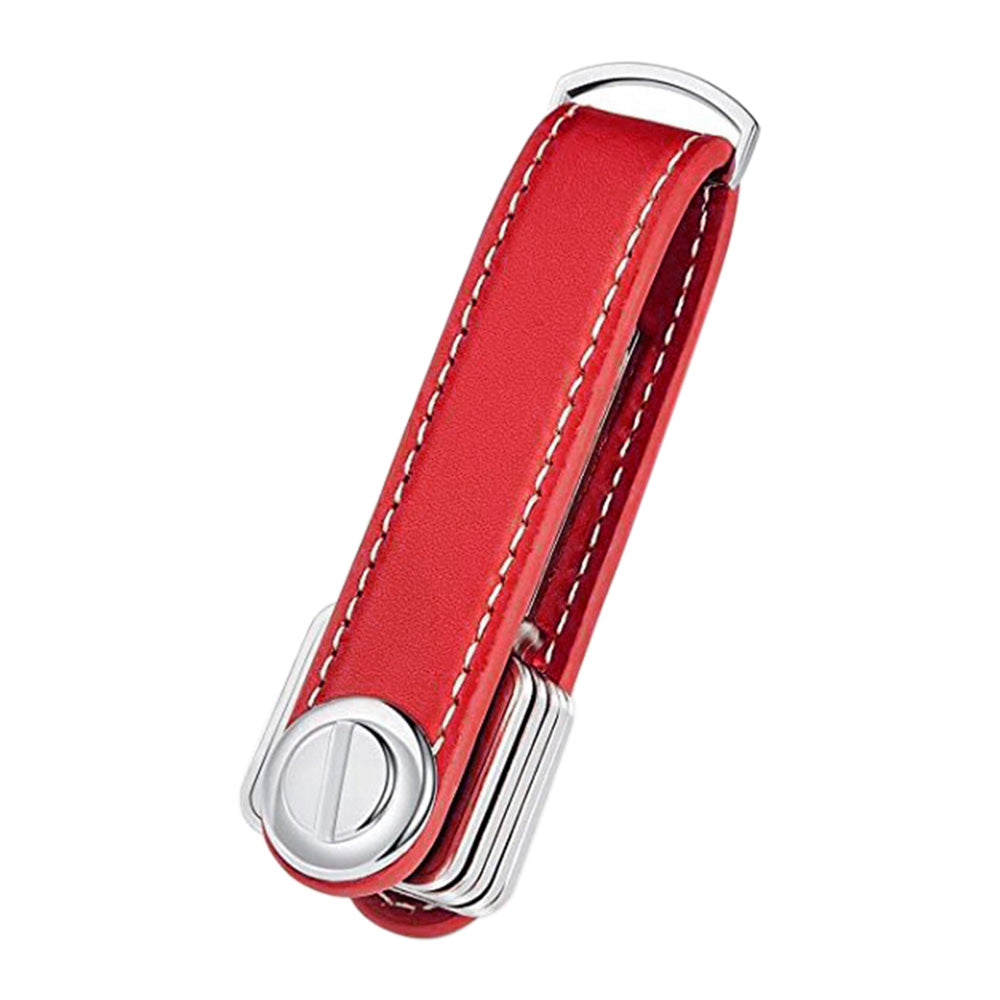 Leather Smart Key Holder Folding Key Organizer Clip Compact Keychain