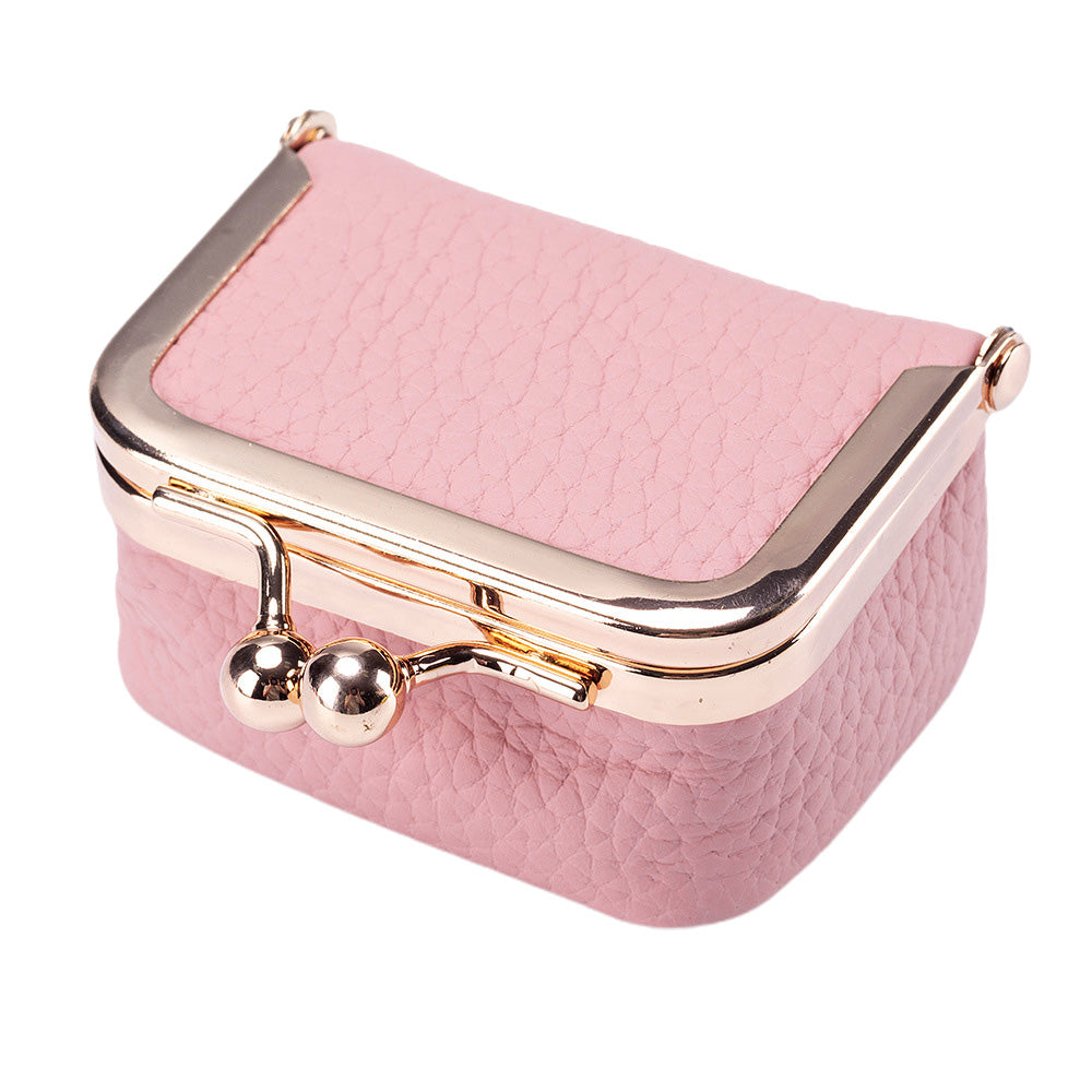 Mini Leather Jewelry Box Coin Purse Jewelry Case With Kiss Lock
