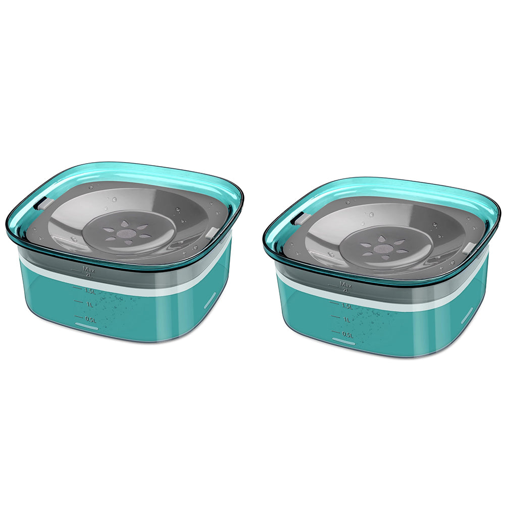 2Pcs 2L Pet No Spill Water Bowl