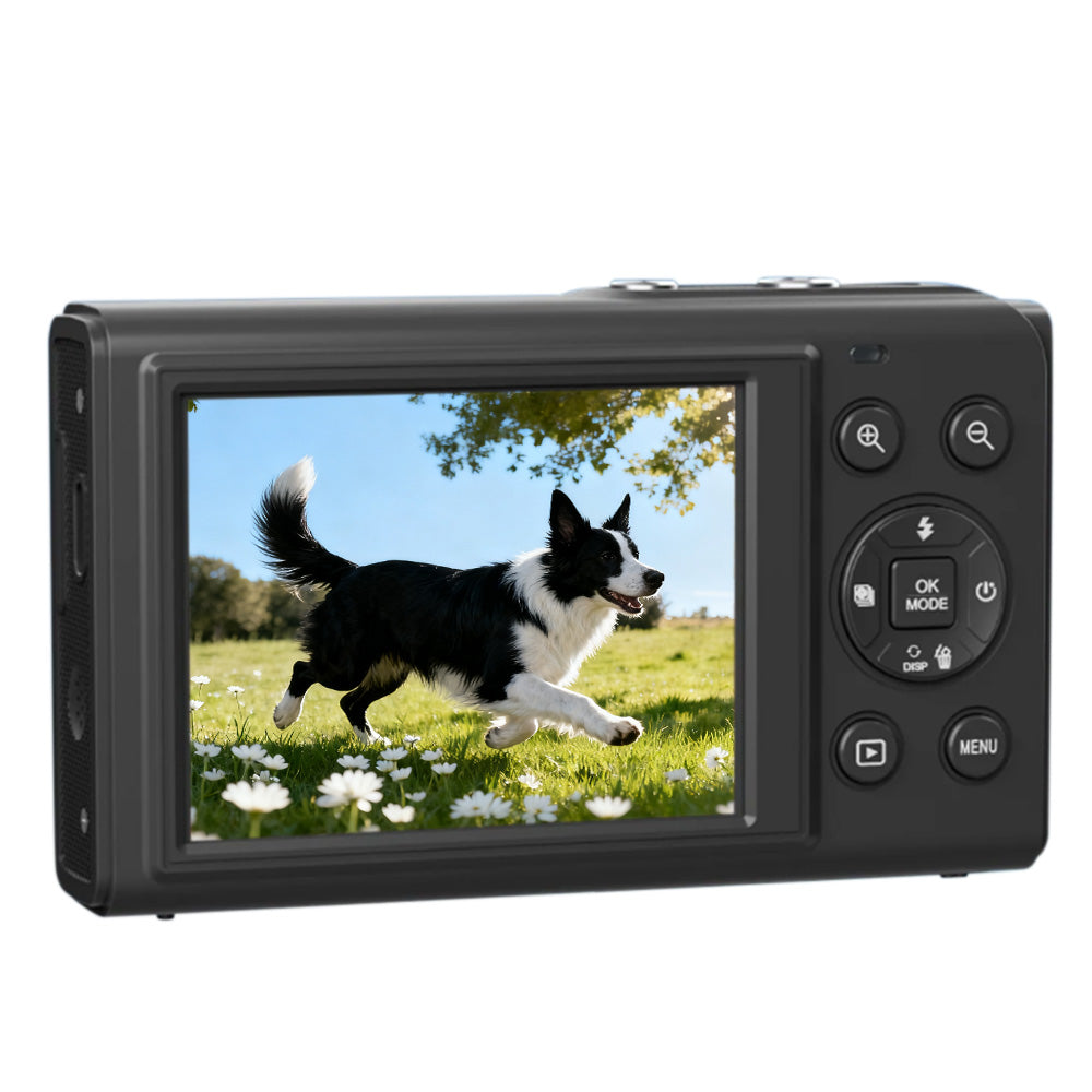 5K HD Dual Screen Digital Camera Point and Shoot Selfie Camera with LED Fill Light