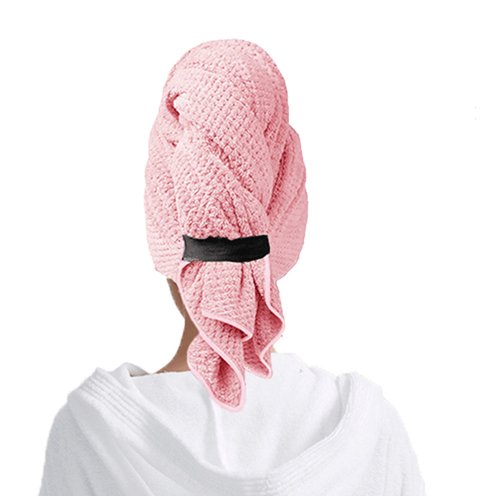 5Pcs Microfiber Hair Towel Wrap with Elastic Strap for Women