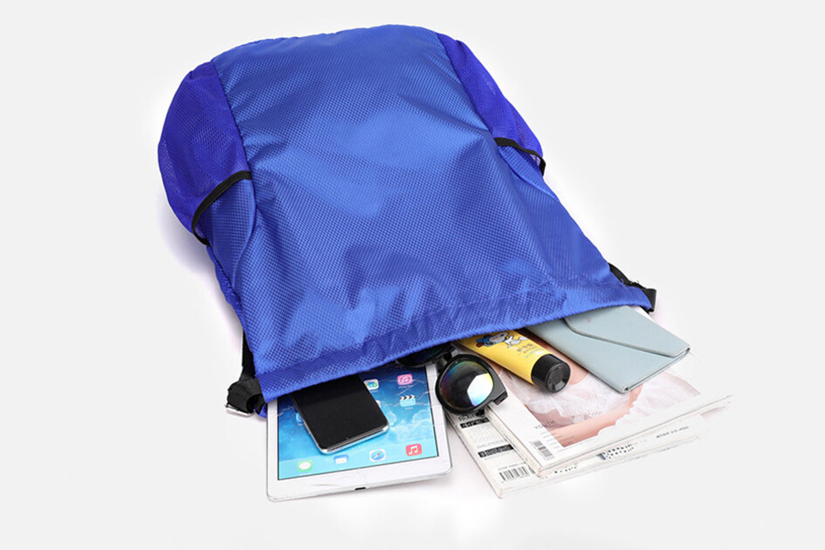 Sport Drawstring Backpack With 2 Pockets Large Capacity Basketball Bag