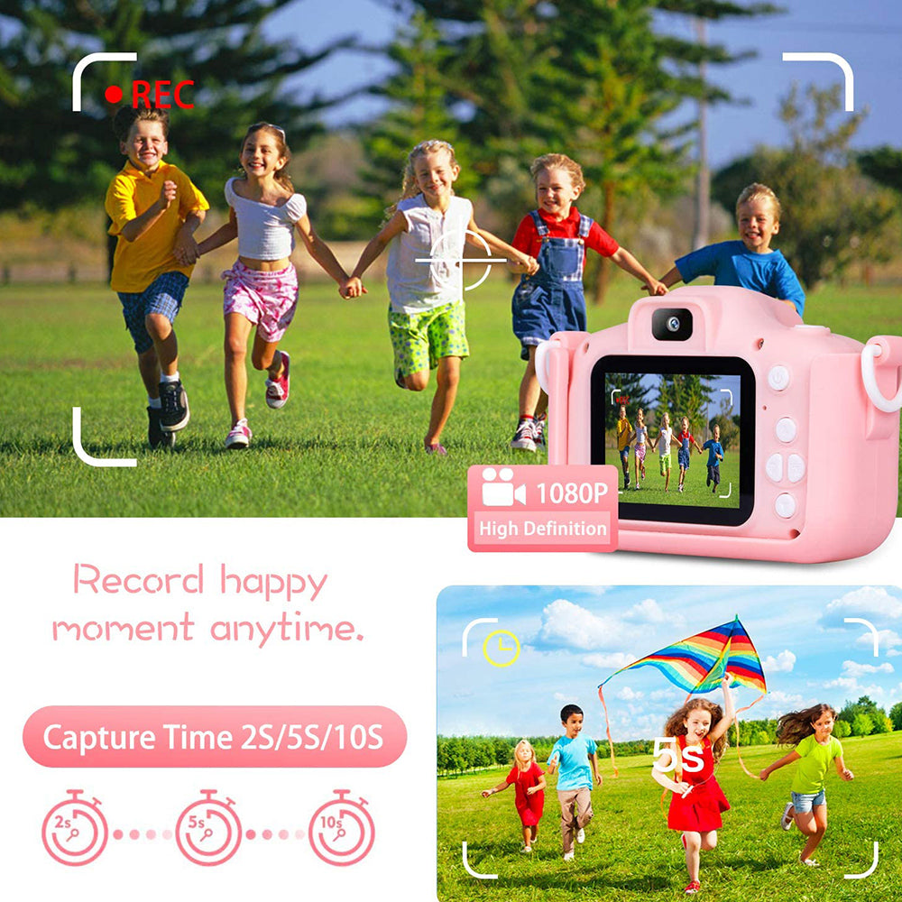 1080P HD Cute Animal Digital Camera Toy with 64G Memory Card-Panda