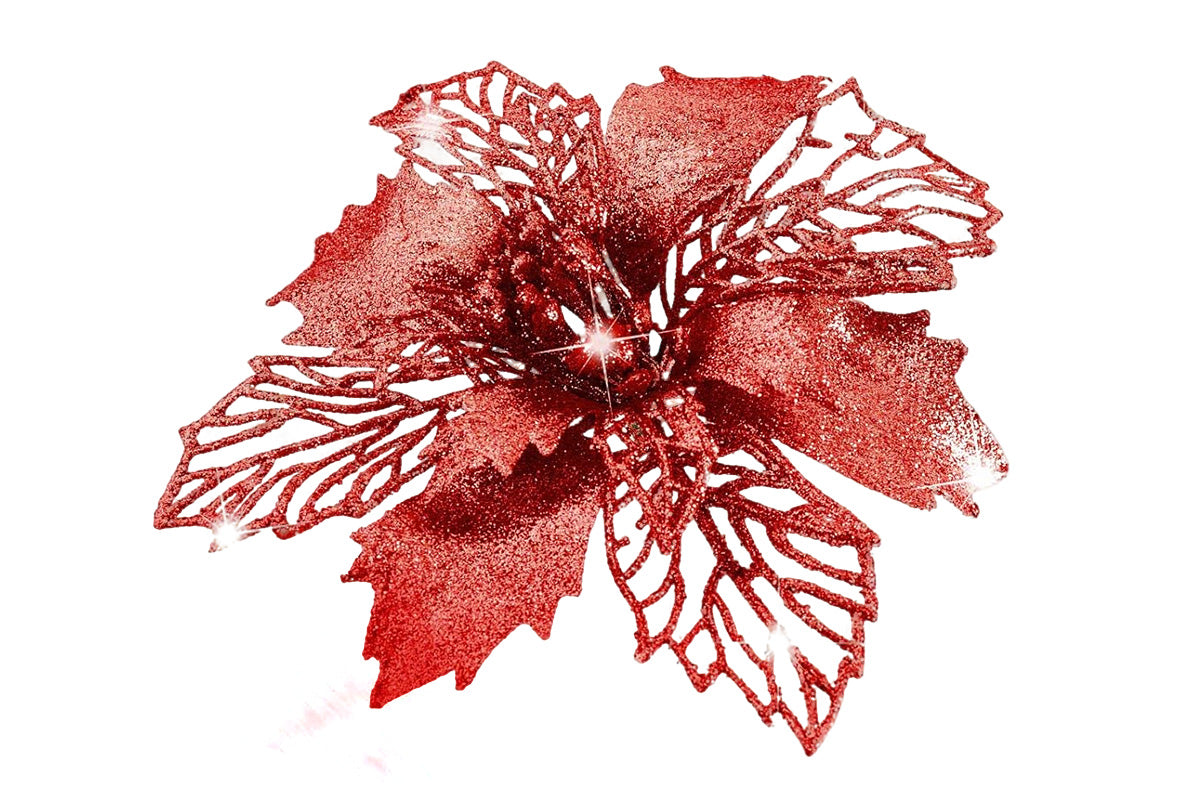 24Pcs Artificial Flowers Christmas Tree Decorations for Wreath Fireplace Stairs