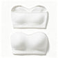 Women Strapless Wirefree Bandeau Bra with Removable Shoulder Straps-White