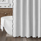 Waterproof Shower Curtain Thick Boho Wavy Edge With Rustproof Hooks