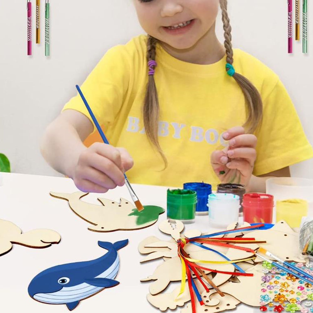 3D Rotating Marine Animals Wind Chime Kit for Kids Make Your Own Wind Chime Wooden Arts