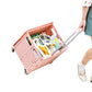 65L Foldable Utility Cart with Lid & 360 Degree Wheels Portable Rolling Crate-Black