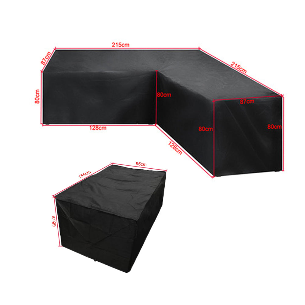2Pcs Waterproof L-Shape Outdoor Furniture Cover Set