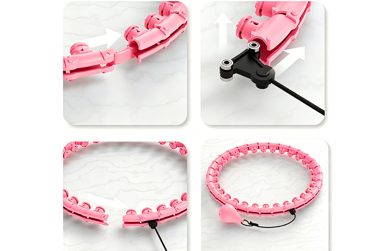 32 Section Detachable Weighted Hula Hoop Adjustable 26 to 58 Inches