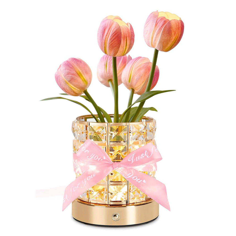 Tulip Flower Lamp Valentine Day Gifts 3 Color Dimming Night Light