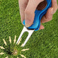 2PCS Golf Divot Repair Tool Putt Alignment Ball Marker Pop-up Fork Tine