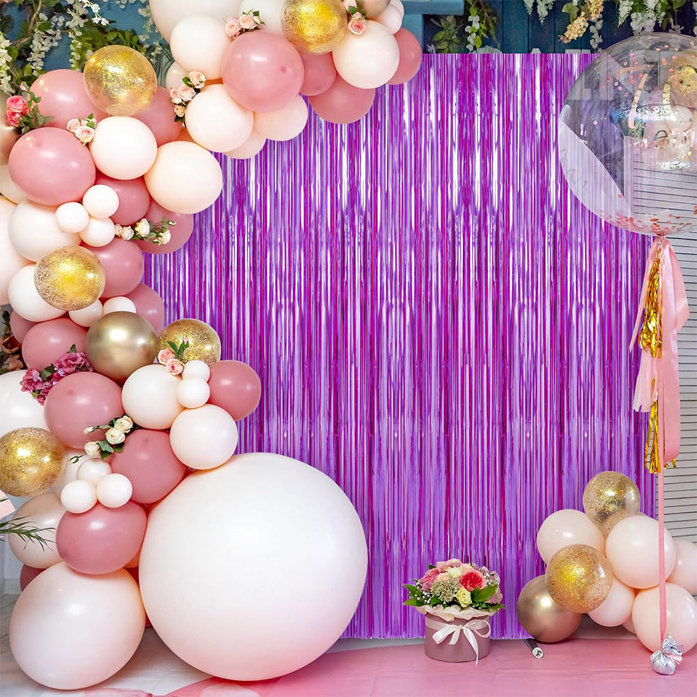 2Pcs 2m Metallic PET Foil Fringe Door Curtains for Party Backdrops