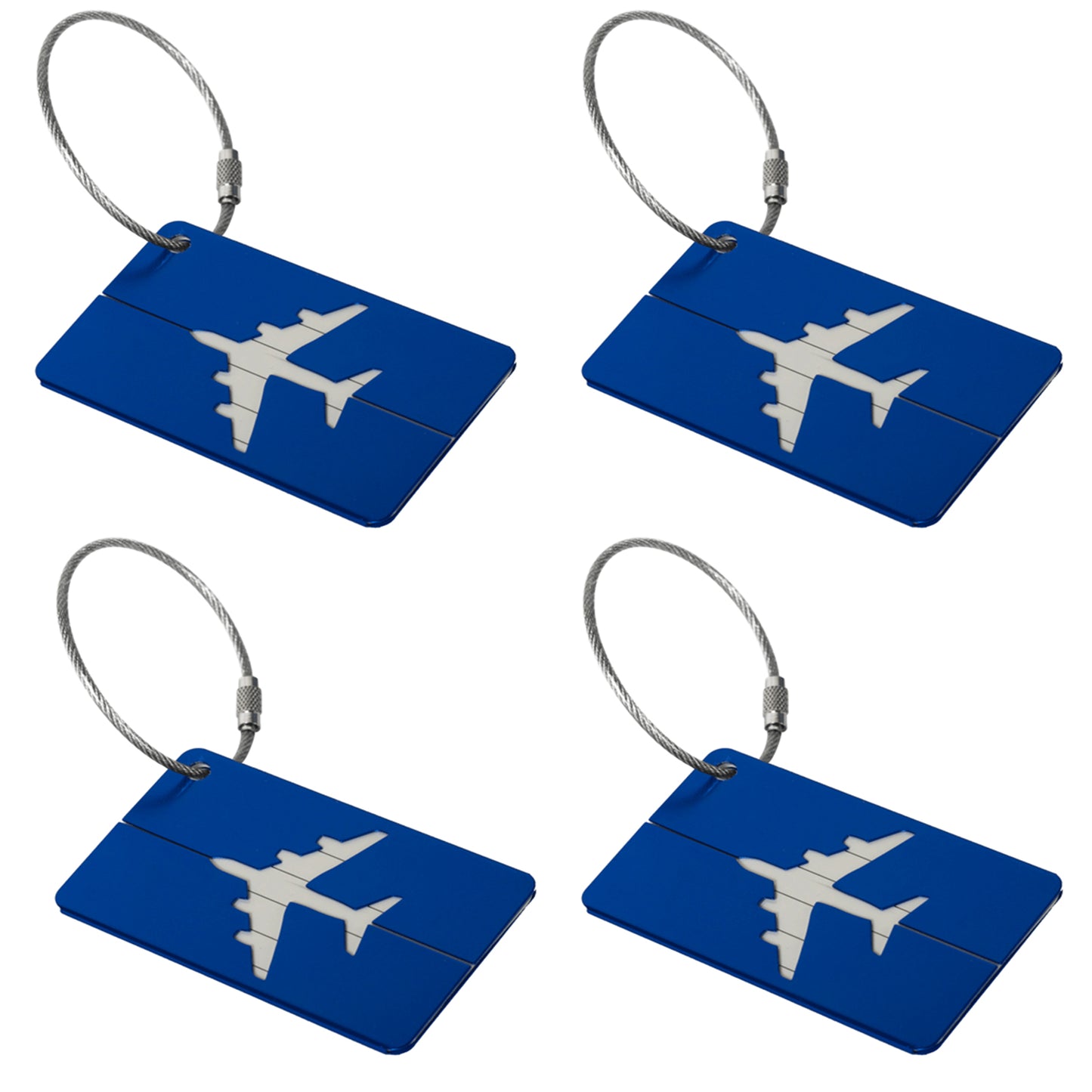 4Pcs Portable Aluminum Alloy Anti Loss Luggage Tags Travel ID Labels