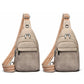 2Pcs PU Leather Sling Belt Chest Bag