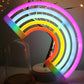 LED Cat Rainbow Neon Sign Lights Bedside Night Light Lamp Bedroom Wall Decoration