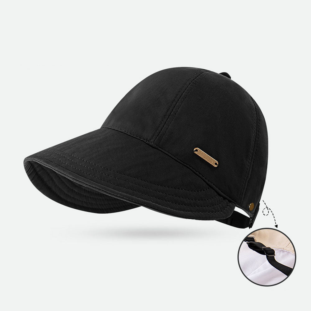 Wide Brim Quick Dry Foldable Sun Hat with Ponytail Opening and Hook
