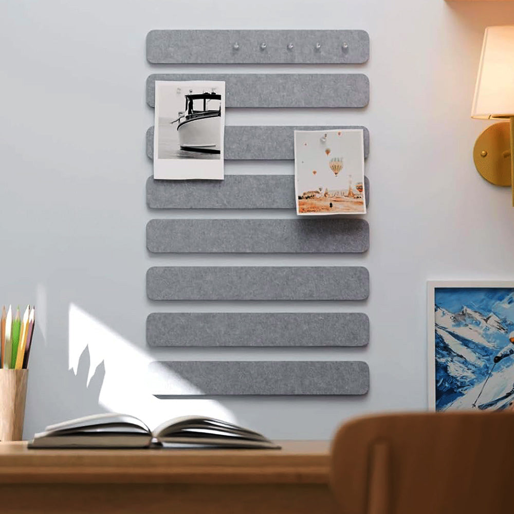 8 Pack Self Adhesive Felt Display Strips with 35 Push Pins for Wall Decor