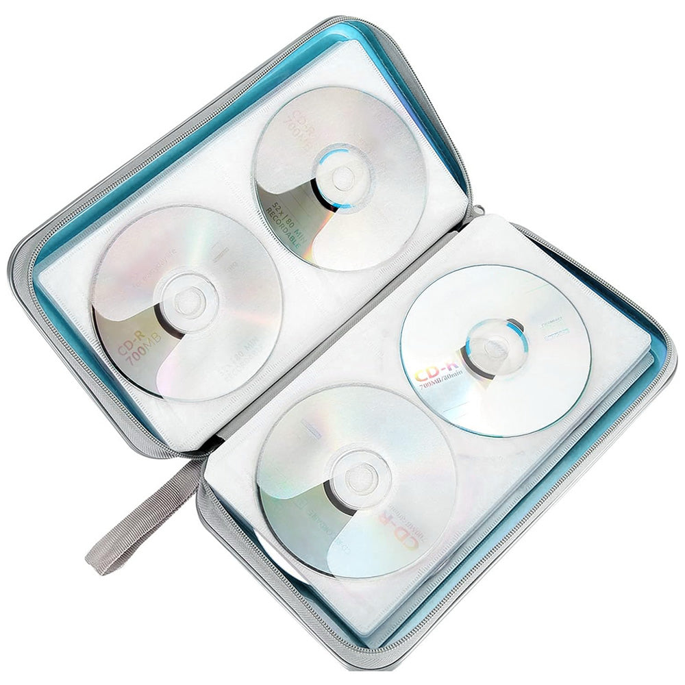 80 Capacity CD DVD Disc Holder Storage Case with Carry Handle