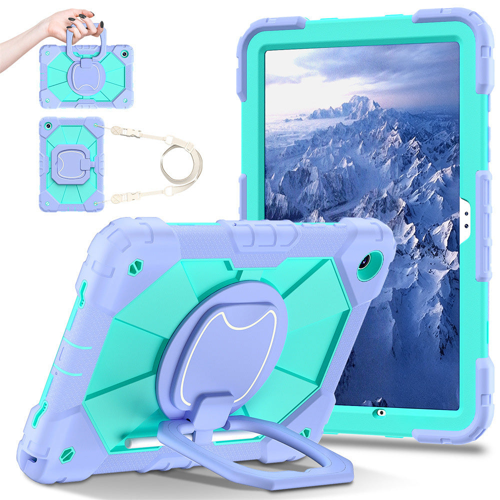 360 Degree Case for Samsung Galaxy Tab A11 Plus A9 Plus with Shoulder Strap-Green