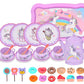 Pretend Play Tea Party Set with Dessert and Carrying Case for Role Play