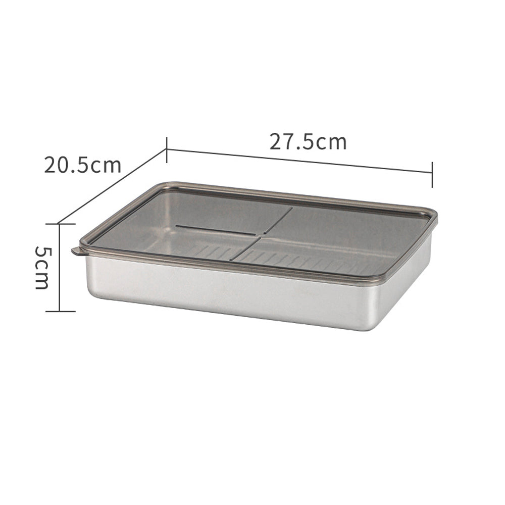 4Pcs Stainless Steel Airtight Food Storage Container with Lid for Refrigerator
