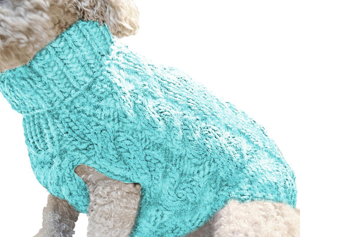Puppy Dog Jumper Winter Warm Knitted Sweater Pet Clothes for Small Dogs Coat-Blue