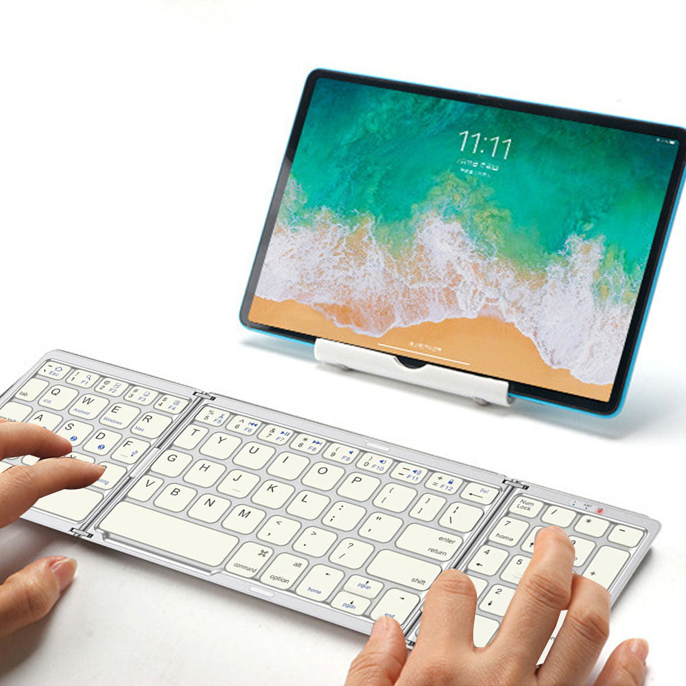 Foldable Bluetooth Keyboard Wireless Portable Keyboard with Numeric Keypad