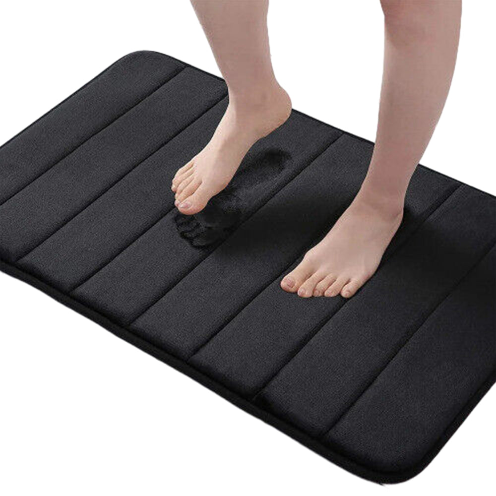 3Pcs Coral Fleece Bathroom Mat Anti Slip Toilet Rugs Fast Absorbent