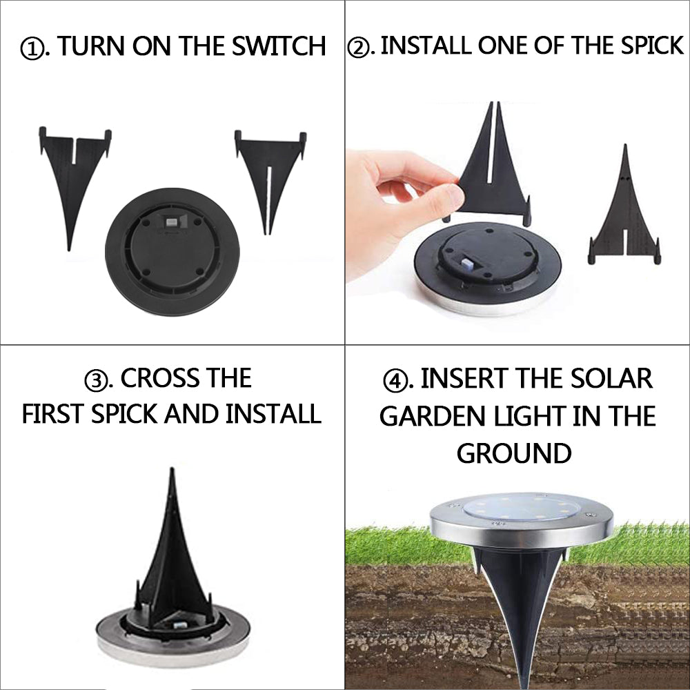 Solar Ground Lights 10-LED Outdoor Ground Lights