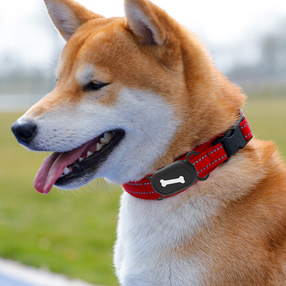 2Pcs Silicone Case Water-resistant Pet Collar Holder for Samsung Galaxy SmartTag2-Black and Pink