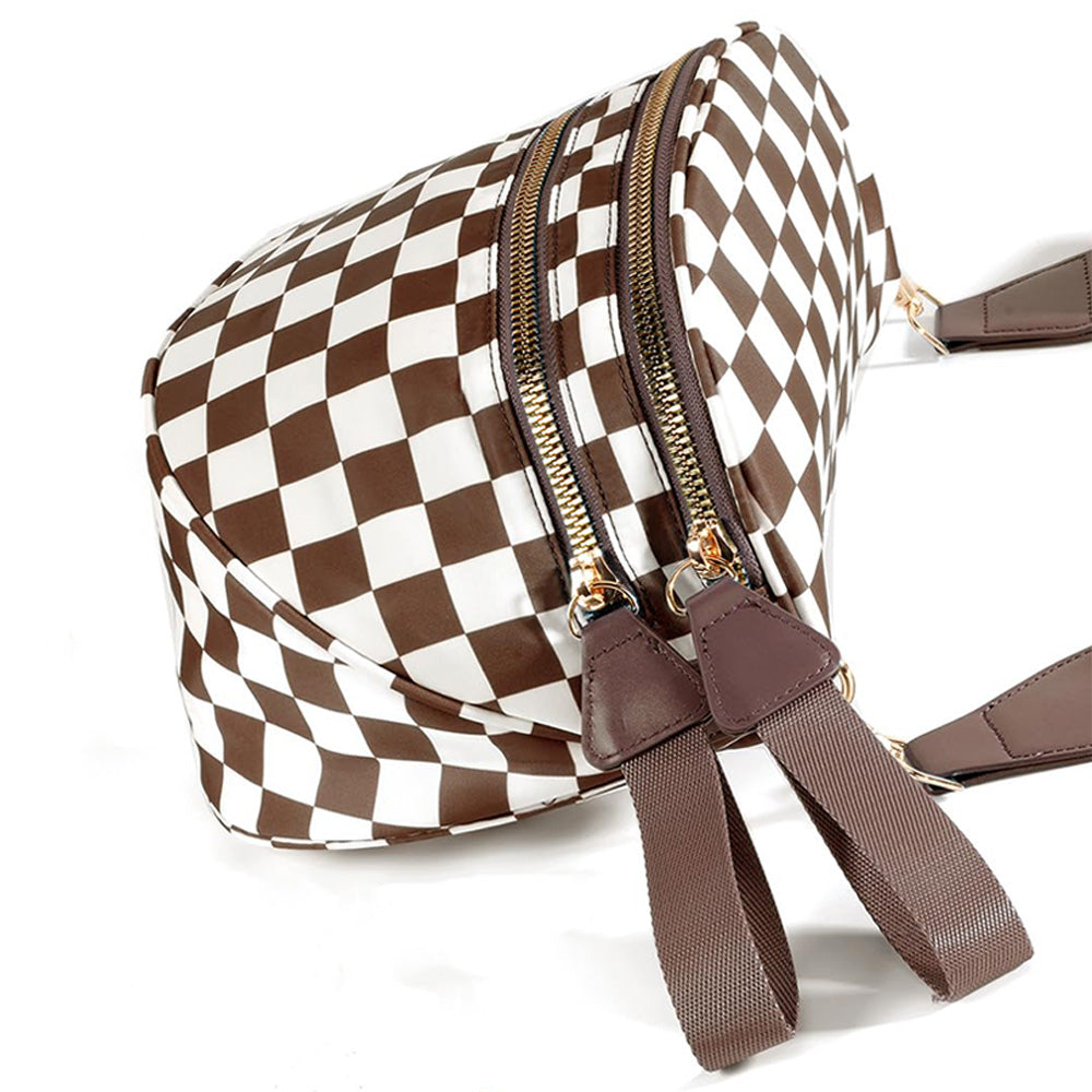 Checkered Crossbody Bag Bum Bag Women Sling Bag
