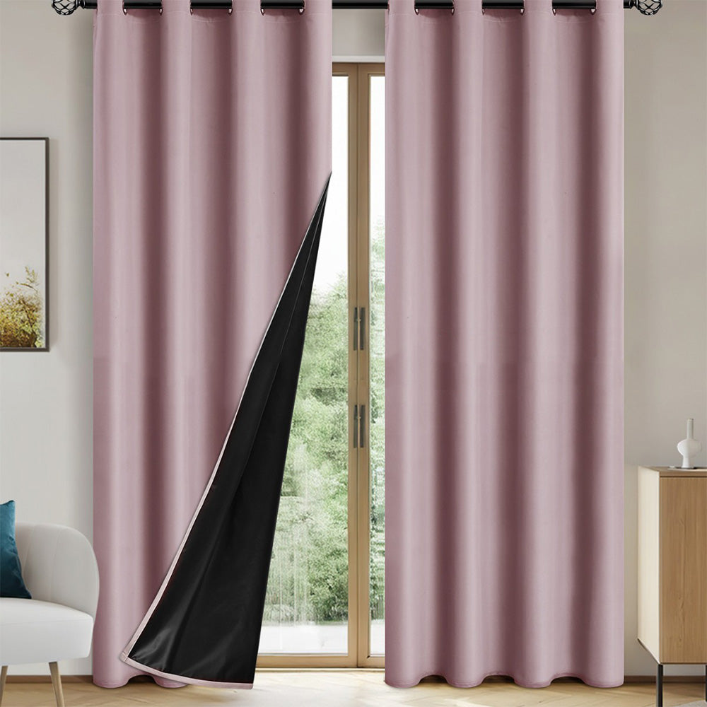 Blackout Curtain Panel with Black Liner Heat & Light Blocking Drapes