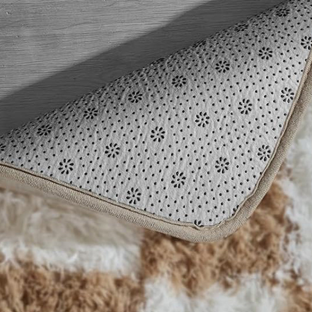 Soft Plush Shaggy Rug Checkered Thickened Non Slip Carpet for Living Room Bedroom