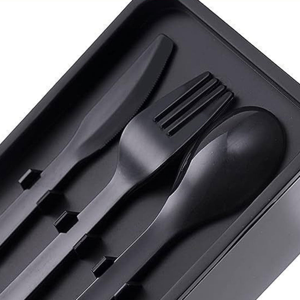 Bento Box 2 Layer Stackable Leak-Proof Japanese Lunch Box with Spoon Fork