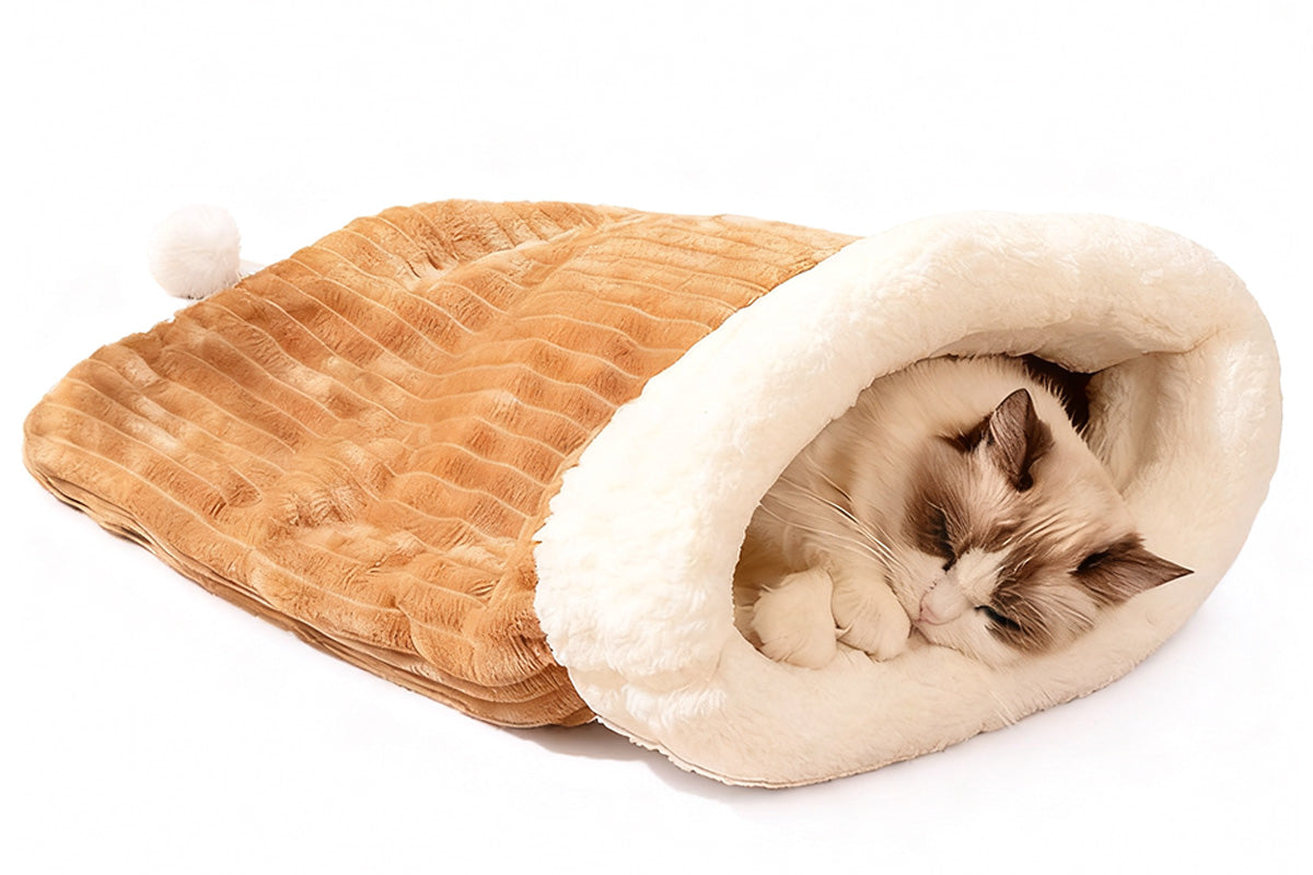 Warm Sherpa Pet Sleeping Bag Pet Sleep Sack Comfortable Pet Bed Bag