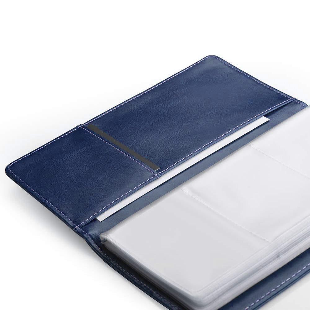 Portable Leather Business Card Holder Album 120-Slot Capacity