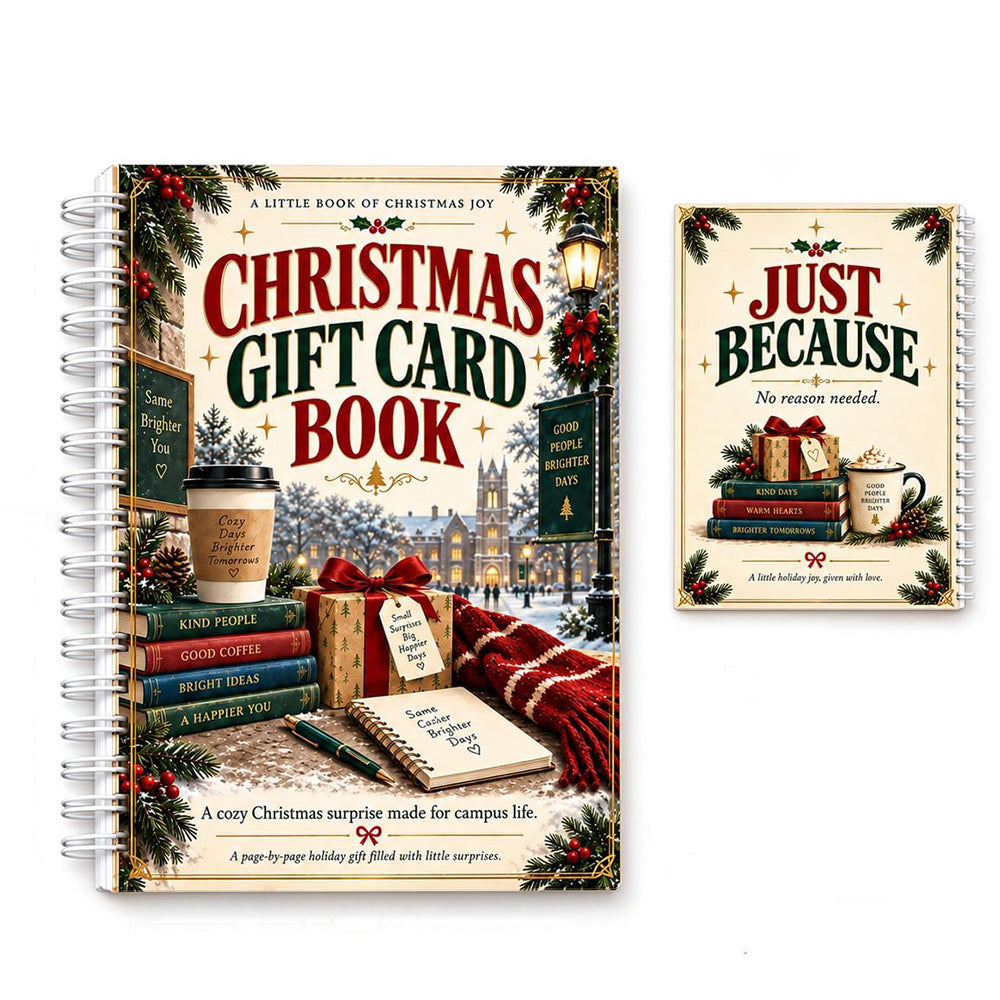 DIY Christmas Gift Card Book with Spiral Binding and Handwritten Notes