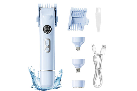 4-in-1 Women's Dual Heads Electric Shaver Cordless Body Hair Trimmer with 4 Heads Hair Removal Kit