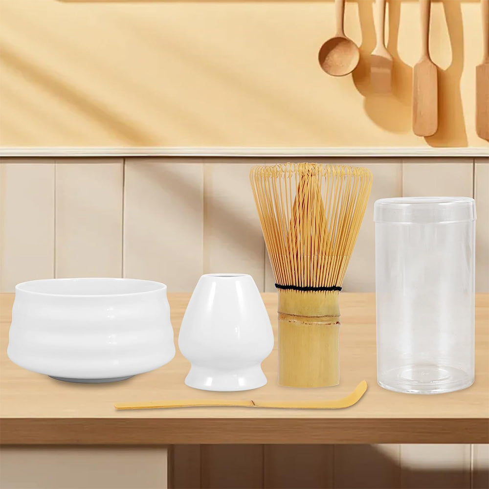 4Pcs Traditional Matcha Tea Set Bowl Whisk Scoop Accessories