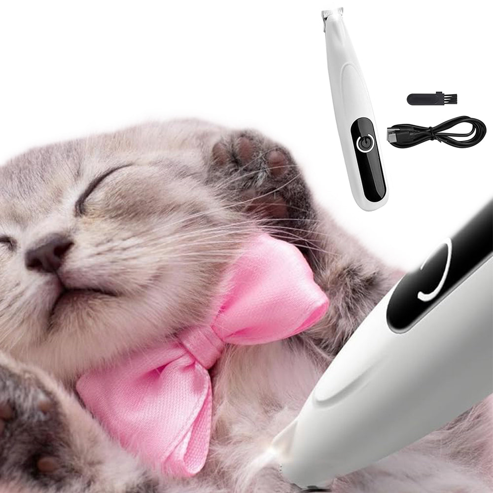 Cordless Pet Paw Trimmer with LED Light and Digital Display