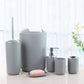6 Piece Bathroom Accessories Set Soap Dish Soap Dispenser Toothbrush Holder Toilet Brush Trash Bin