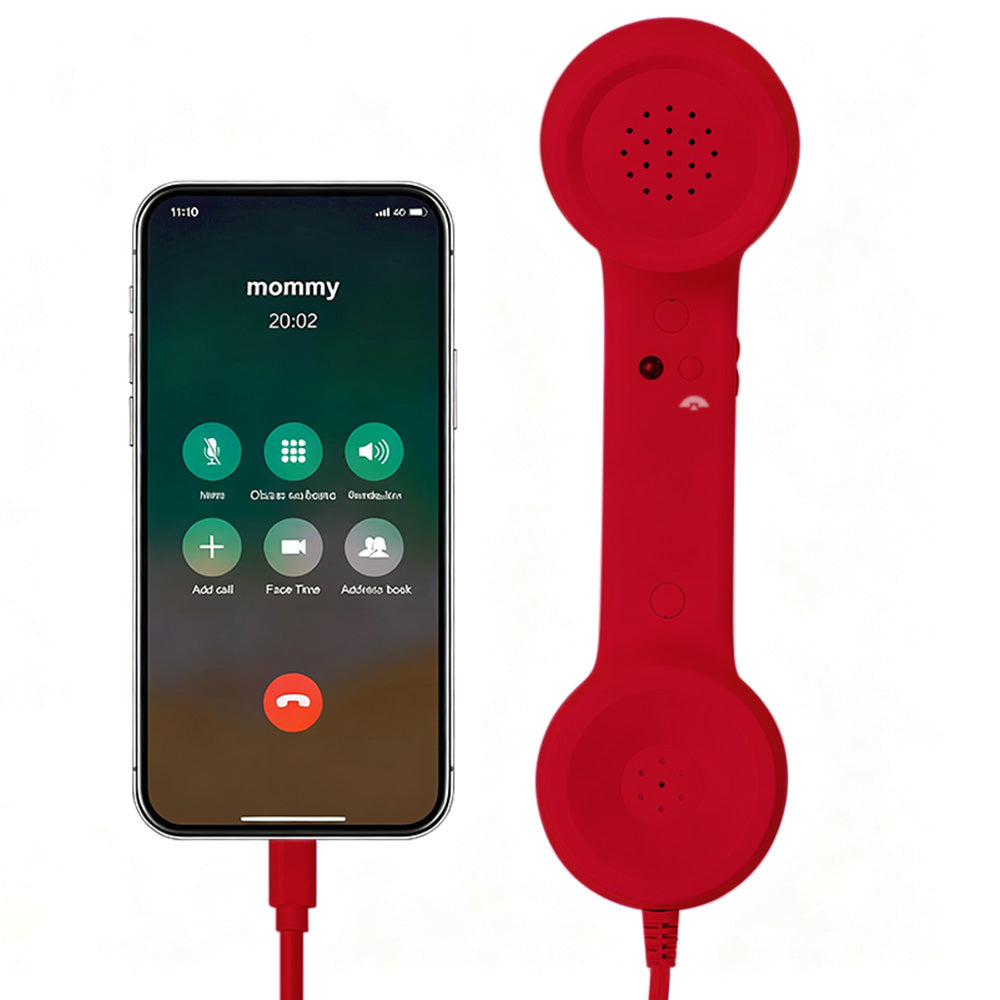 1M Retro Wired Handheld Telephone Handset with Microphone Type C Plug for Smartphones PC